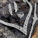 Simmery Petals Sterling silver Sets for women with zirconias