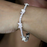 Butterfly Garden Silver Bracelet for Women with Zirconia
