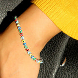 Evil Eye Sterling Silver Colorful Bracelets for Women