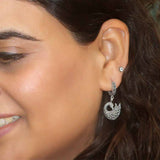 Swan Charm 925 Sterling Silver Hoops for Mom