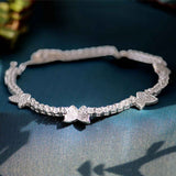 Butterfly Garden Silver Bracelet for Women with Zirconia