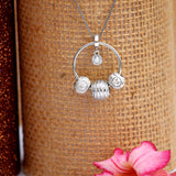 Dazzling Diva silver Pendant Chain Set