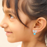 Bowy Heart Blue Opal Sterling Silver Dangler
