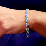 Blue Joy Sterling Silver Bracelet for Women with Australian Opal