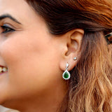 Green Drizzle 925 Sterling Silver Dangler earring for women