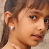 Hearty Affair pink opal sterling silver hoops