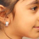 Hearty Affair pink opal sterling silver hoops