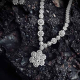 Zara Sterling Silver Necklace Earring Set for Women with Zirconia