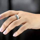 Royal Queen crown Silver Ring - White Opal