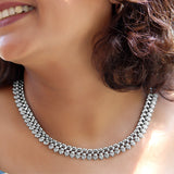 Devangana Sterling Silver Oxidised Necklace for Women