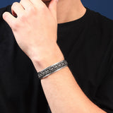 Vrishchik 925 Sterling Silver Cuff Kada for Men