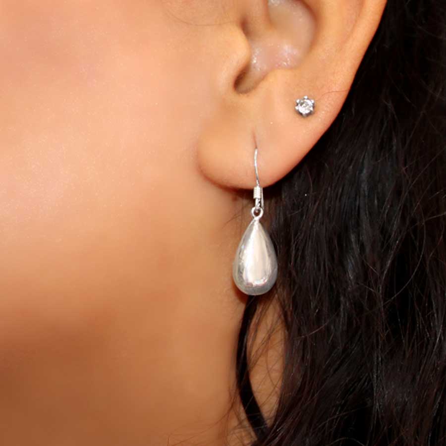 925 Sterling silverDangler features a drop shape hanging from a fish hook.