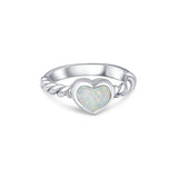 Lovely Heart  Silver Ring for women - White Opal