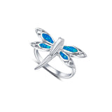 Azure Butterfly Sterling Silver Ring for women - Blue Opal