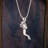 Scuba Divers Sterling Silver Pendant