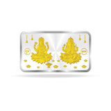 999 Silver Lakshmi Ganesha 50 Gram Dual  Tone Silver Bar Coin