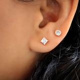 Glitzy Lady Rose-Gold Sterling Silver Studs for Women- Big
