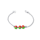 Sweet Strawberry Sterling Silver Bracelet for Babies