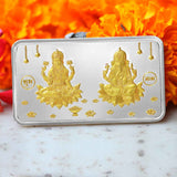 999 Silver Lakshmi Ganesha 50 Gram Dual  Tone Silver Bar Coin