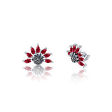 Magical Flower Studs - Ruby