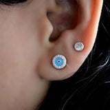 Evil Eye Aura Sterling Silver Stud