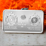 999 Silver Lakshmi Ganesha 50 Gram Dual  Tone Silver Bar Coin
