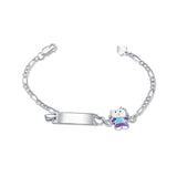 Purple Dressed Kitty Sterling Silver Bracelet for Babies