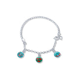Smileys Emoji Charms Sterling Silver Bracelet for Babies