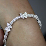 Butterfly Garden Silver Bracelet for Women with Zirconia