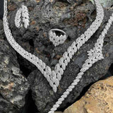 Simmery Petals Sterling silver Sets for women with zirconias