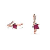 Ruby Desire 925 Sterling Silver Rose Gold Toe Ring for Women