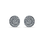 Pure Sterling silver studs earring for women in oxidised finish, Maracsite studded.  Features Spiral design this earring is perfect for everyday wear.