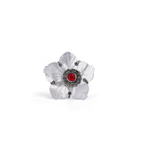 Phoolwa Ring for Women - Mother of Pearl with Ruby