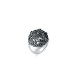 Aarani Oxidised Silver Ring for Women with Marcasite