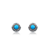 Floral Turquoise Girls Studs