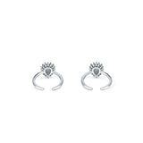 Droplets Sterling Silver Zirconia Toe Ring for Women with Blue enamel