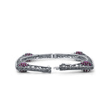 Mayara Square Shape Silver Kada for Women with Ruby