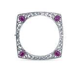 Mayara Square Shape Silver Kada for Women with Ruby