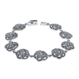 Keya Bracelet for Women in 92.5 Sterling Silver Marcasite Stones
