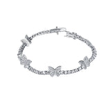 Butterfly Garden Silver Bracelet for Women with Zirconia