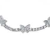 Butterfly Garden Silver Bracelet for Women with Zirconia