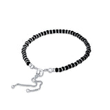 Black Nazariya Silver Adjustable Bracelet for Kids
