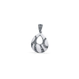 Boondein Set for Women in Silver with White Enamel and Marcasite