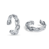 Silver Braid Sterling Silver Toe Ring for Women