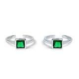 Kamya Sterling Silver Toe Ring for Women - Green