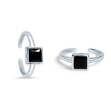 Kamya Sterling Silver Toe Ring for Women - Black