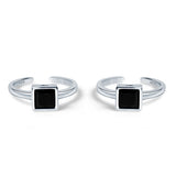Kamya Sterling Silver Toe Ring for Women - Black