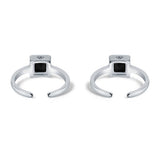 Kamya Sterling Silver Toe Ring for Women - Black