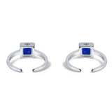 Kamya Sterling Silver Toe Ring for Women - Blue