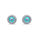 Evil Eye Aura Sterling Silver Stud